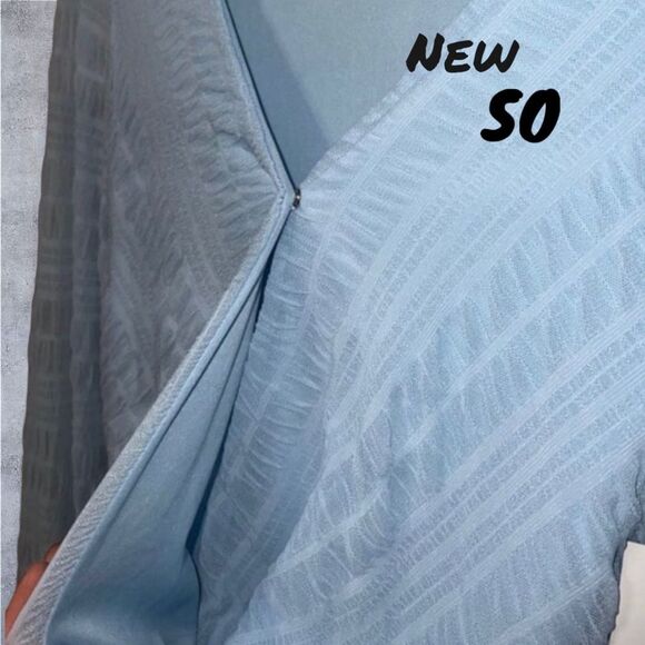 New NWT SO Kohl’s Light Blue Long Sleeve mesh bodysuit - Extra Small - Picture 5 of 7